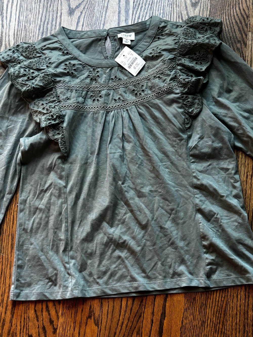 J crew eyelet blouse size medium